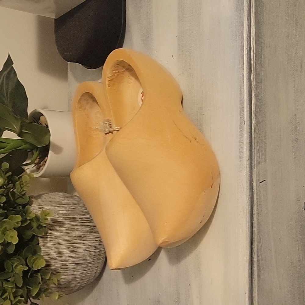 Original Unpainted Wooden Shoes from Holland SZ 5.5/36